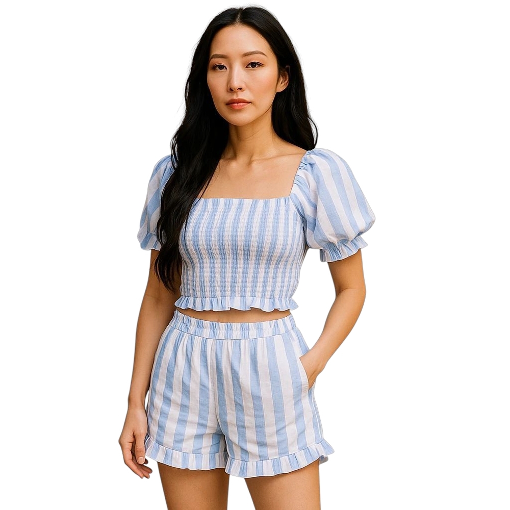 Story On Los Angeles 2 Piece Gingham Short Set NWT
